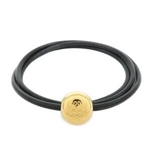 Loewe Anagram Pebble Leather Bracelet Black